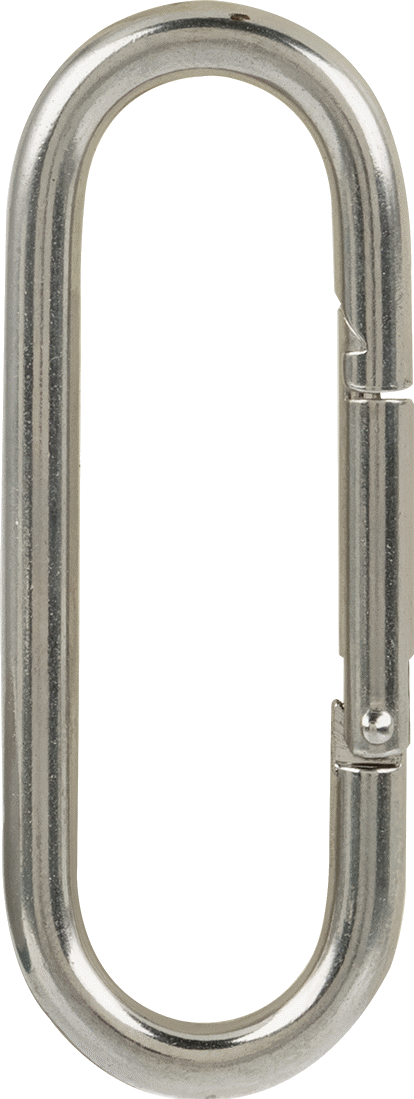 316 Paslanmaz Çelik Karabina - Kaldırma Amaçlı Değildir, 100 lbs. Kapasite, 3/16" Kalınlık, 9/16" Dar Uç İç Genişlik