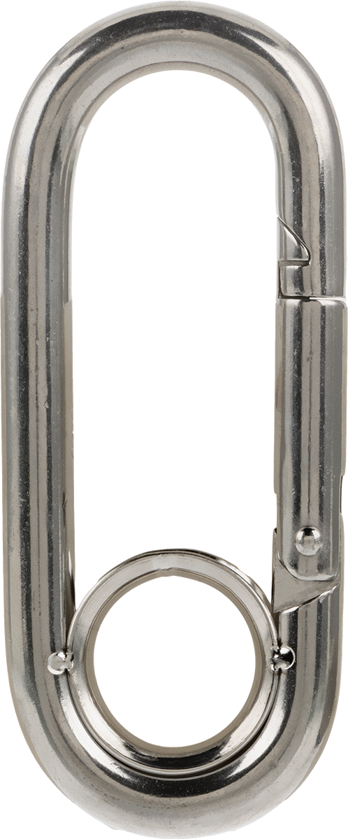 316 Paslanmaz Çelik Karabina - Kaldırma Amaçlı Değildir, 300 lbs. Kapasite, 3/8" Kalınlık, 1" Dar Uç İç Genişlik
