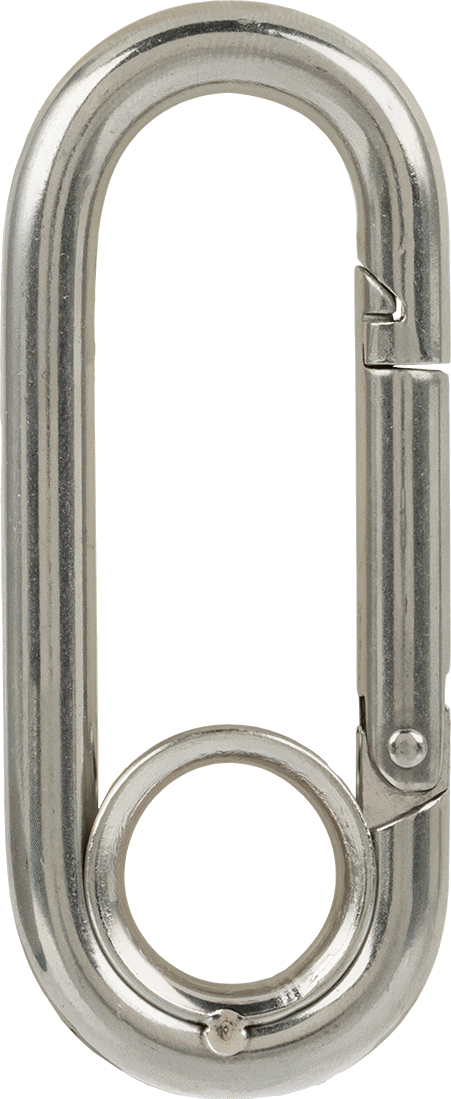 316 Paslanmaz Çelik Karabina - Kaldırma Amaçlı Değildir, 200 lbs. Kapasite, 5/16" Kalınlık, 3/4" Dar Uç İç Genişlik