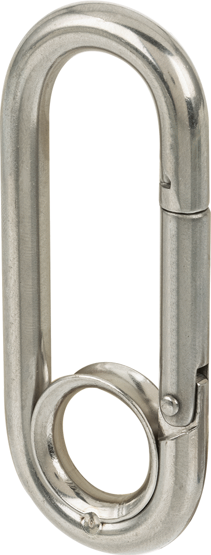 316 Paslanmaz Çelik Karabina - Kaldırma Amaçlı Değildir, 200 lbs. Kapasite, 5/16" Kalınlık, 3/4" Dar Uç İç Genişlik
