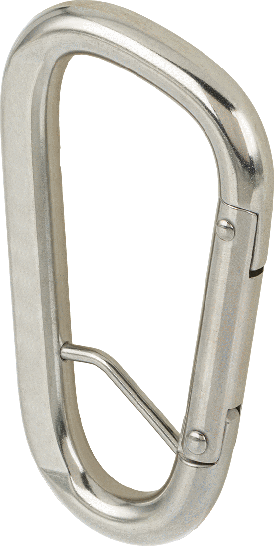 316 Paslanmaz Çelik Karabina - Kaldırma Amaçlı Değildir, 400 lbs. Kapasite, 3/8" Kalınlık, 1/2" Dar Uçlu İç Genişlik