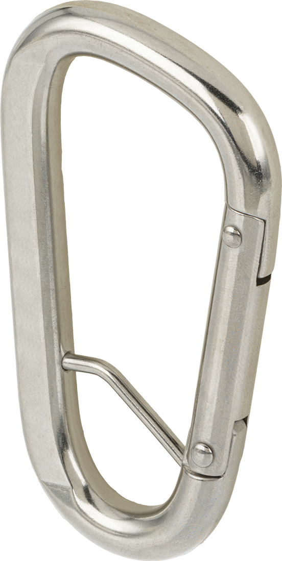 316 Paslanmaz Çelik Karabina - Kaldırma Amaçlı Değildir, 400 lbs. Kapasite, 3/8" Kalınlık, 1/2" Dar Uçlu İç Genişlik