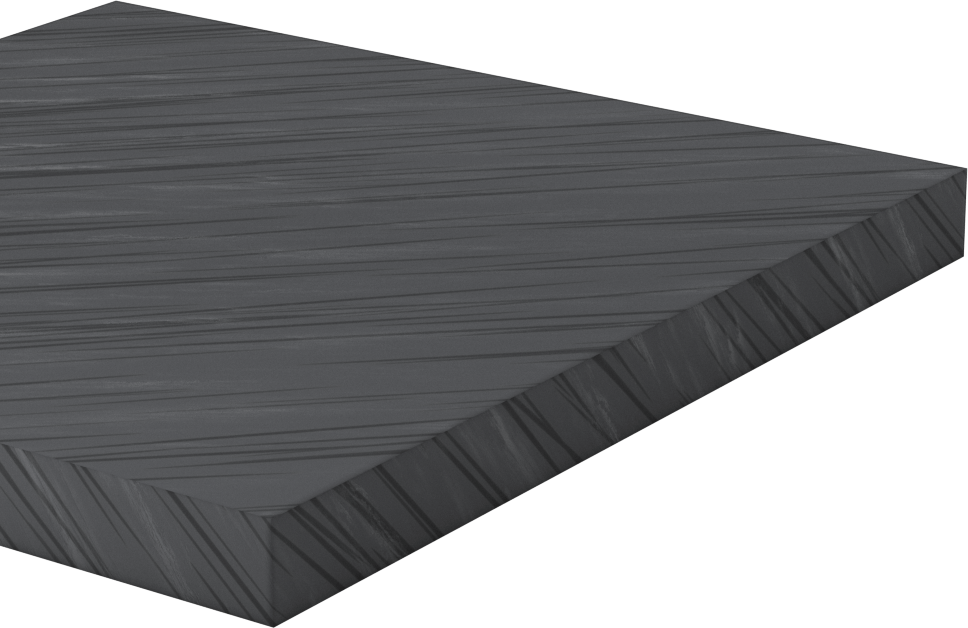 Antistatik Kaygan UHMW Polietilen Levha, FDA Uyumlu, Siyah, 1/2" Kalınlık, 6" x 6"