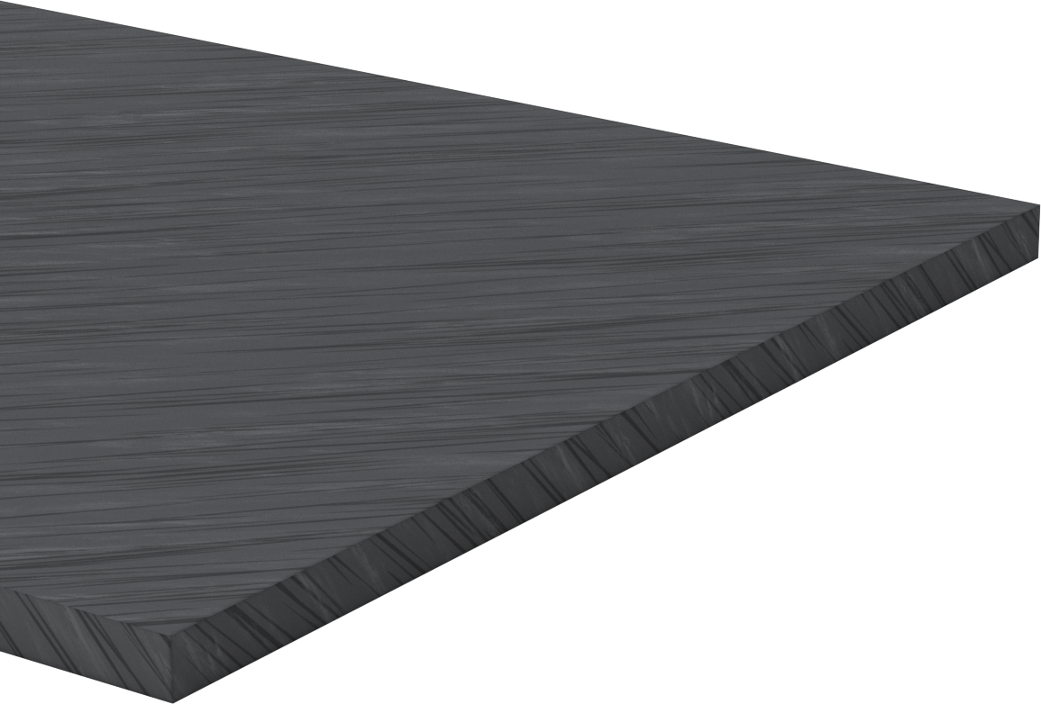 Antistatik Kaygan UHMW Polietilen Levha, FDA Uyumlu, Siyah, 1/2" Kalınlık, 12" x 24"