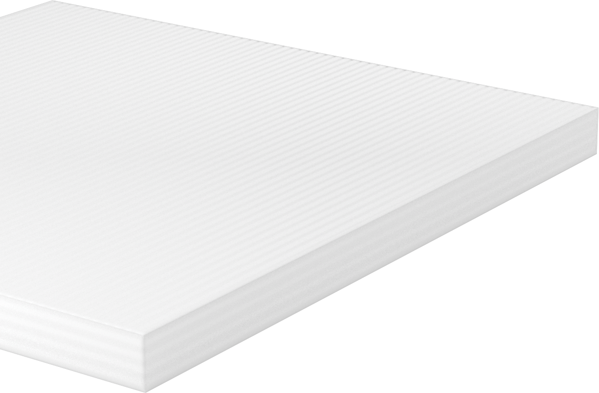 Antistatik Kaygan UHMW Polietilen Levha, FDA Uyumlu, Beyaz, 13/16" Kalınlık, 12" x 12"