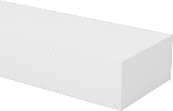 Antistatik Kaygan UHMW Polietilen Çubuk, FDA Uyumlu, 3/8" Kalınlık, 3/4" Genişlik, Beyaz