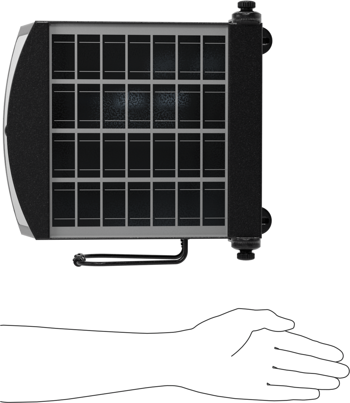 Güneş Enerjili Dış Mekan Duvar Işığı, Mıknatıslı ve Bağlantı Elemanı Montajı, 1600 Lumens
