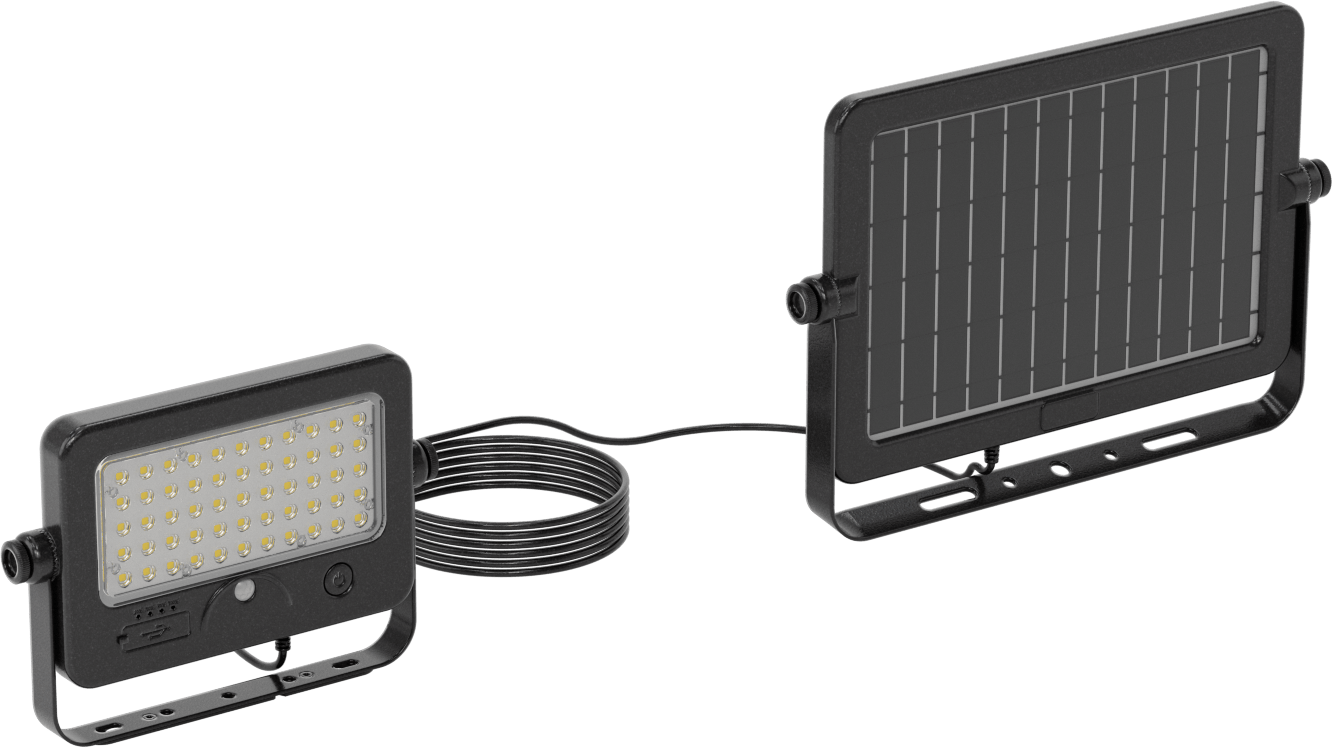 Güneş Enerjili Dış Mekan Duvar Işığı, Braket Montajı, 1100 Lumens, 18' Maksimum Algılama Mesafesi