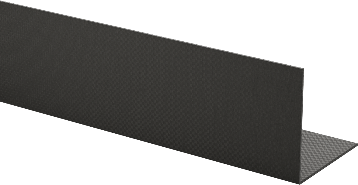 Yüksek Mukavemetli Karbon Fiber 90 Derece Açı, Yuvarlak İç Köşe, 0,065" Kalınlık, 3“ x 3” Dış, 12" Uzunluk
