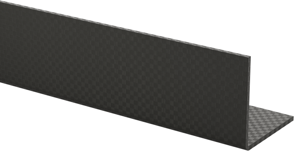 Yüksek Mukavemetli Karbon Fiber 90 Derece Açı, Kare İç Köşe, 1-1/2“ x 1-1/2” Dış, 12" Uzunluk