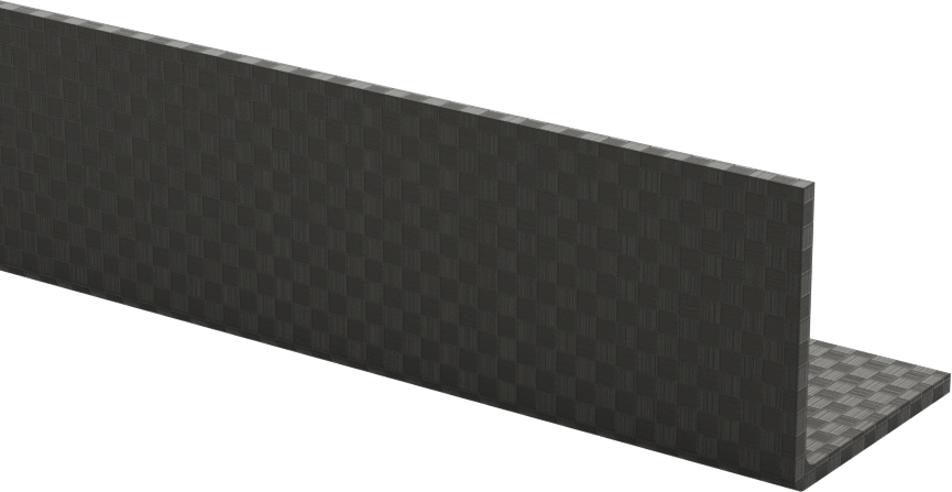 Yüksek Mukavemetli Karbon Fiber 90 Derece Açı, Yuvarlak İç Köşe, 0,065" Kalınlık, 1“ x 1” Dış Çap, 12" Uzunluk