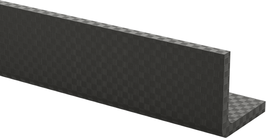Yüksek Mukavemetli Karbon Fiber 90 Derece Açı, Yuvarlak İç Köşe, 0,13" Kalınlık, 1“ x 1” Dış Çap, 12" Uzunluk