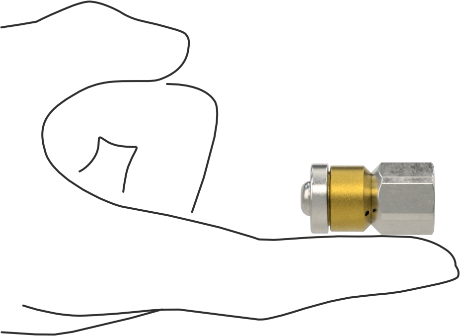 Su Gücüyle Çalışan Kanal Temizleme Nozulu, Dönen, 1/4" NPT Dişi, 0.55 gpm @ 40 PSI