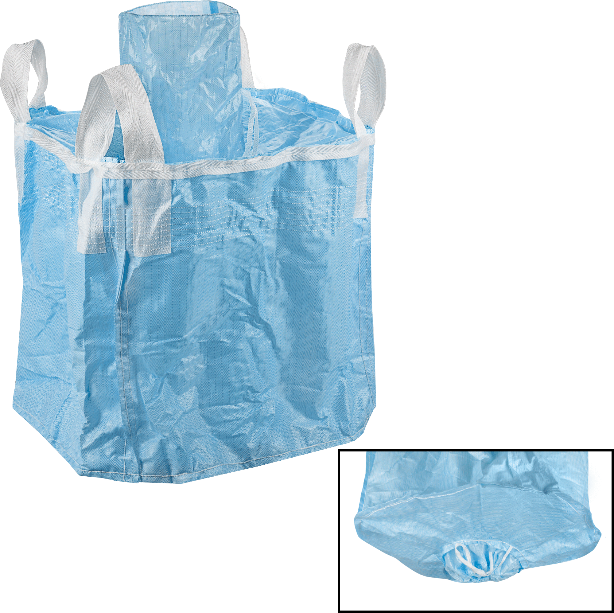 Polipropilen Plastik Toplu Torba, 35 inç Genişlik x 35 inç Derinlik x 35 inç Yükseklik, Antistatik Sekizgen Taban