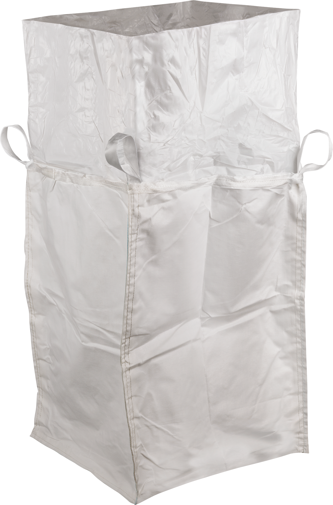 Polipropilen Plastik Toplu Torba, 41“ Genişlik x 38” Derinlik x 63" Yükseklik, 3000 lb. Kapasite, Dikdörtgen Taban