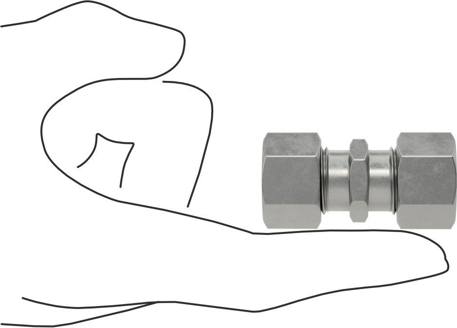 Yüksek Basınçlı Sıkıştırma Bağlantı Elemanı, Düz Konektör, 10 mm Boru Dış Çapı