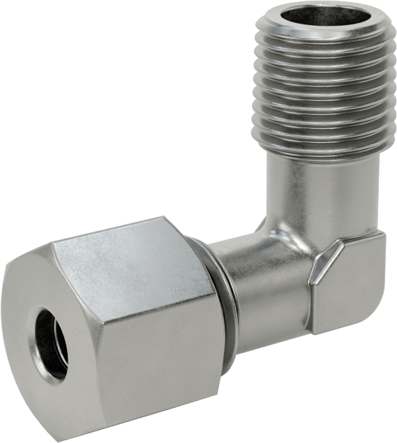 Yüksek Basınçlı Sıkıştırma Bağlantı Elemanı, 90 Derece Dirsek Adaptörü, 6 mm Boru Dış Çapı x 1/4 BSPT