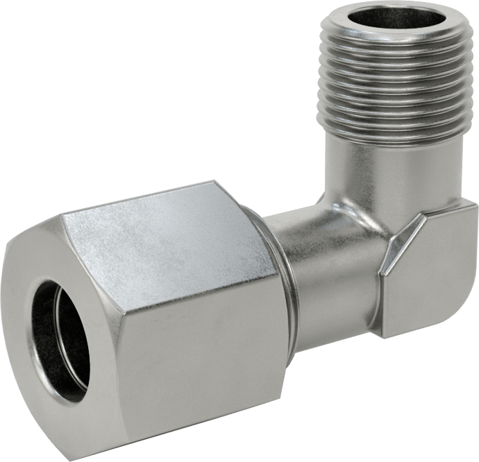 Yüksek Basınçlı Sıkıştırma Bağlantı Elemanı, 90 Derece Dirsek Adaptörü, 12 mm Boru Dış Çapı x 3/8 BSPT