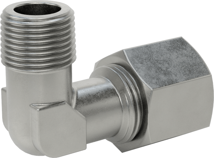 Yüksek Basınçlı Sıkıştırma Bağlantı Elemanı, 90 Derece Dirsek Adaptörü, 12 mm Boru Dış Çapı x 3/8 BSPT