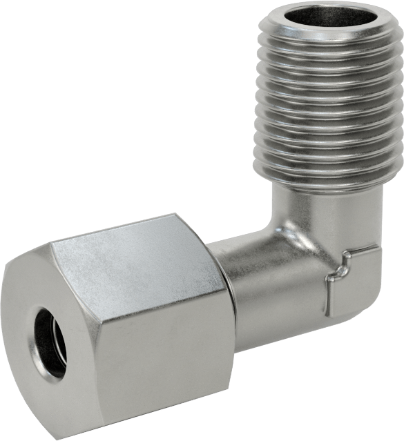 Yüksek Basınçlı Sıkıştırma Bağlantı Elemanı, 90 Derece Dirsek Adaptörü, 6 mm Boru Dış Çapı x 1/4 NPT