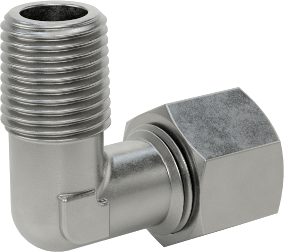 Yüksek Basınçlı Sıkıştırma Bağlantı Elemanı, 90 Derece Dirsek Adaptörü, 8 mm Boru Dış Çapı x 1/4 NPT