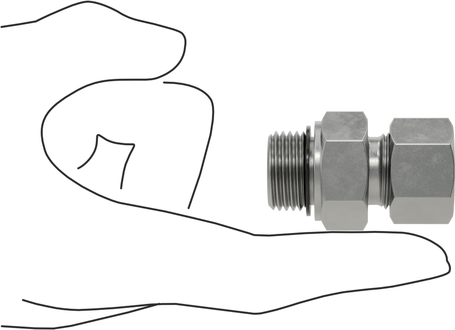 Yüksek Basınçlı Sıkıştırma Bağlantı Elemanı, Düz Adaptör, 12 mm Boru Dış Çapı x 1/2 BSPP