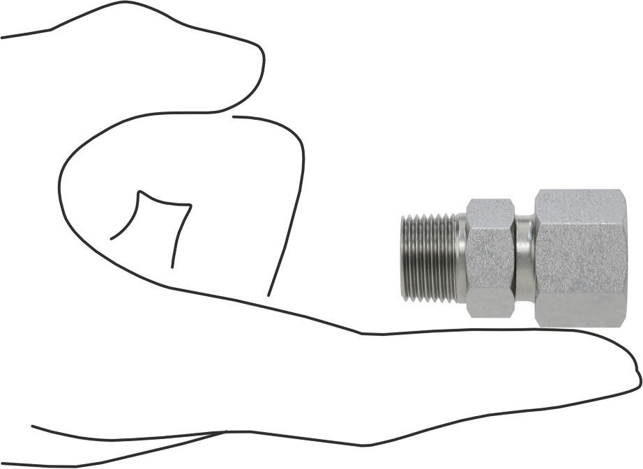 Yüksek Basınçlı Sıkıştırma Bağlantı Elemanı, Düz Adaptör, 10 mm Boru Dış Çapı x 3/8 BSPT