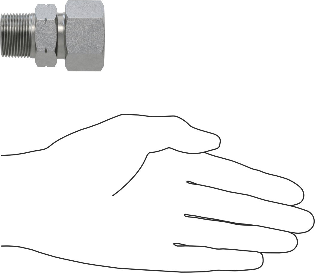 Yüksek Basınçlı Sıkıştırma Bağlantı Elemanı, Düz Adaptör, 20 mm Boru Dış Çapı x 3/4 NPT