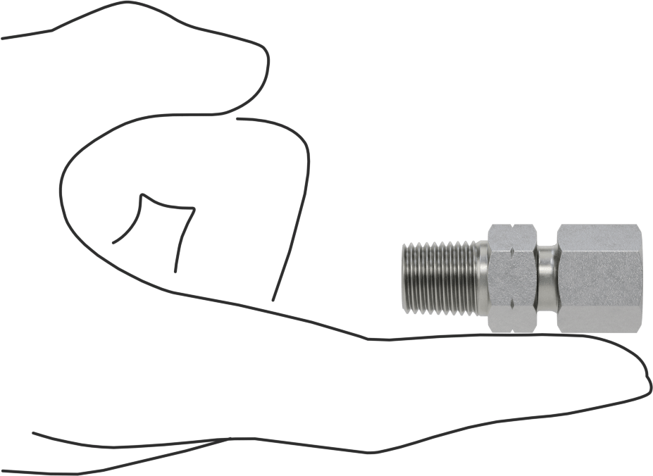 Yüksek Basınçlı Sıkıştırma Bağlantı Elemanı, Düz Adaptör, 6 mm Boru Dış Çapı x 1/4 NPT