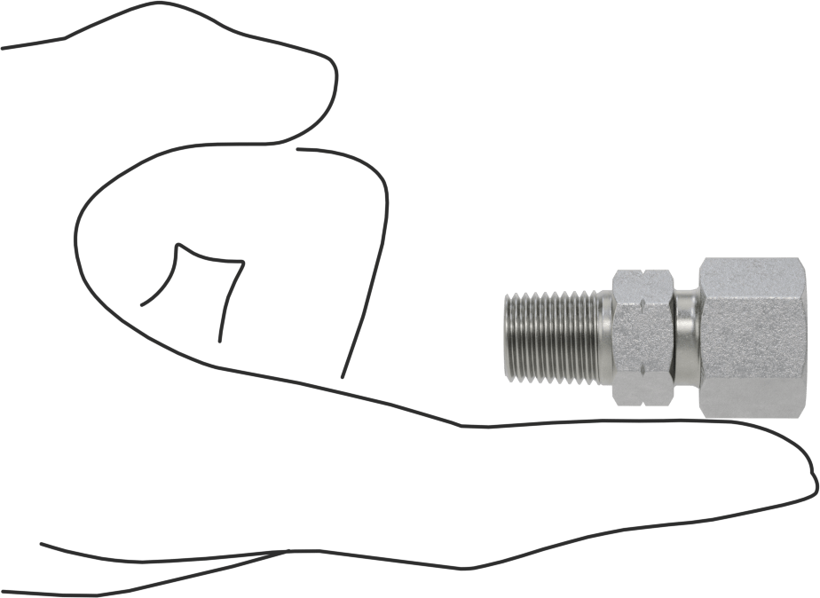 Yüksek Basınçlı Sıkıştırma Bağlantı Elemanı, Düz Adaptör, 8 mm Boru Dış Çapı x 1/4 NPT