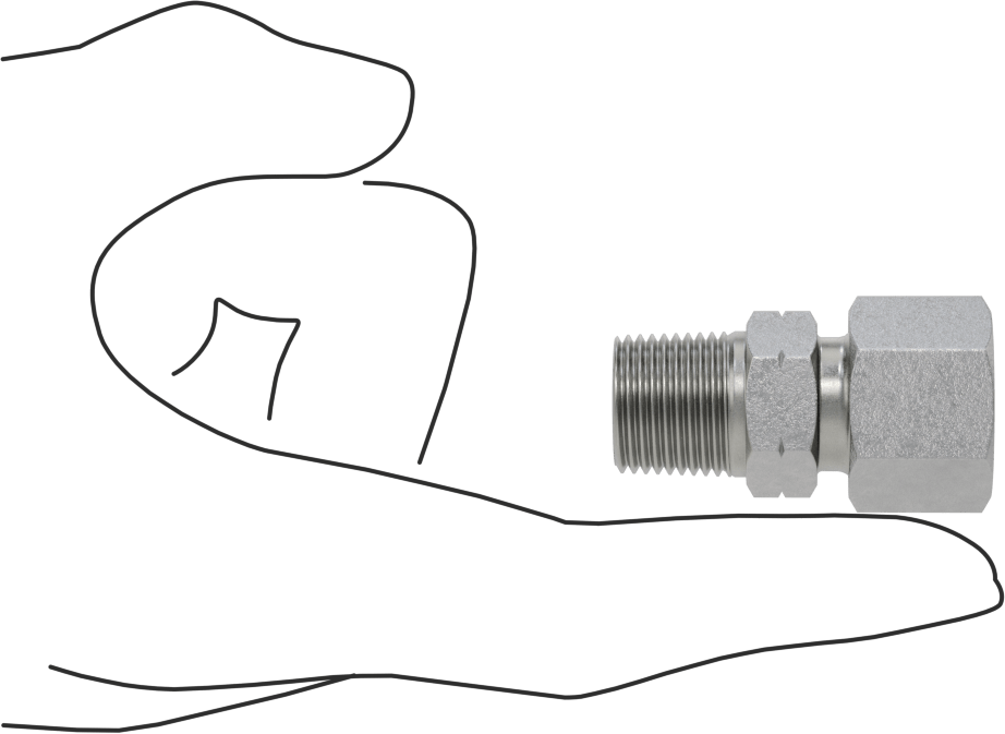 Yüksek Basınçlı Sıkıştırma Bağlantı Elemanı, Düz Adaptör, 10 mm Boru Dış Çapı x 3/8 NPT