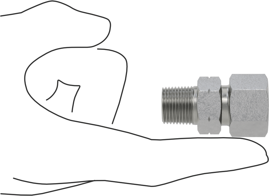 Yüksek Basınçlı Sıkıştırma Bağlantı Elemanı, Düz Adaptör, 12 mm Boru Dış Çap x 3/8 NPT
