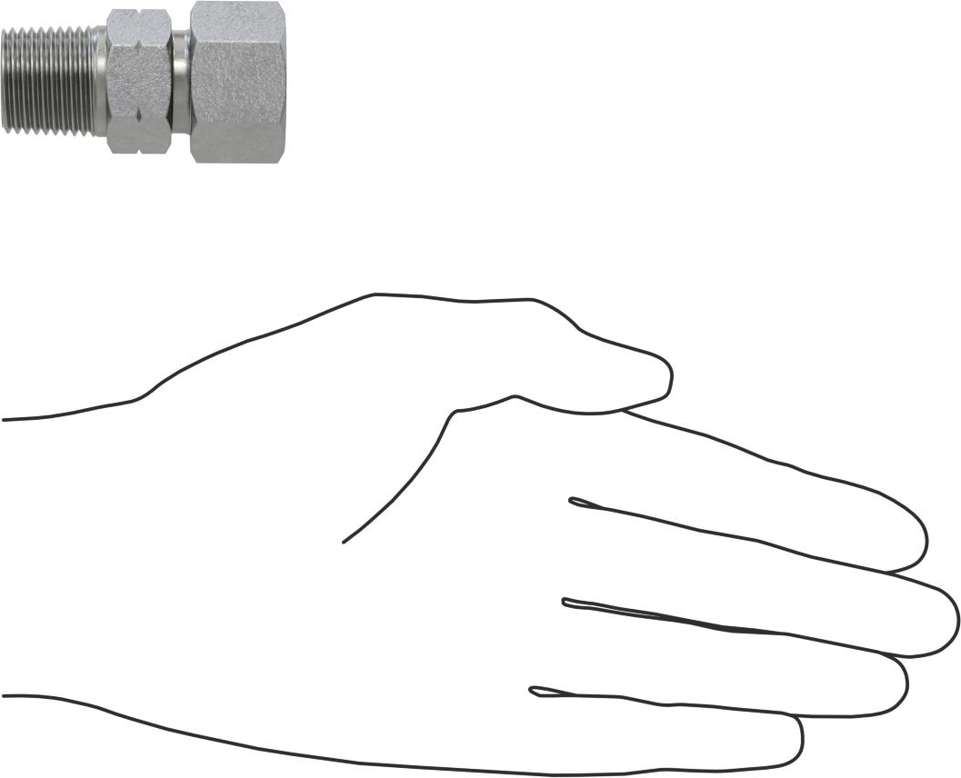Yüksek Basınçlı Sıkıştırma Bağlantı Elemanı, Düz Adaptör, 14 mm Boru Dış Çapı x 1/2 NPT