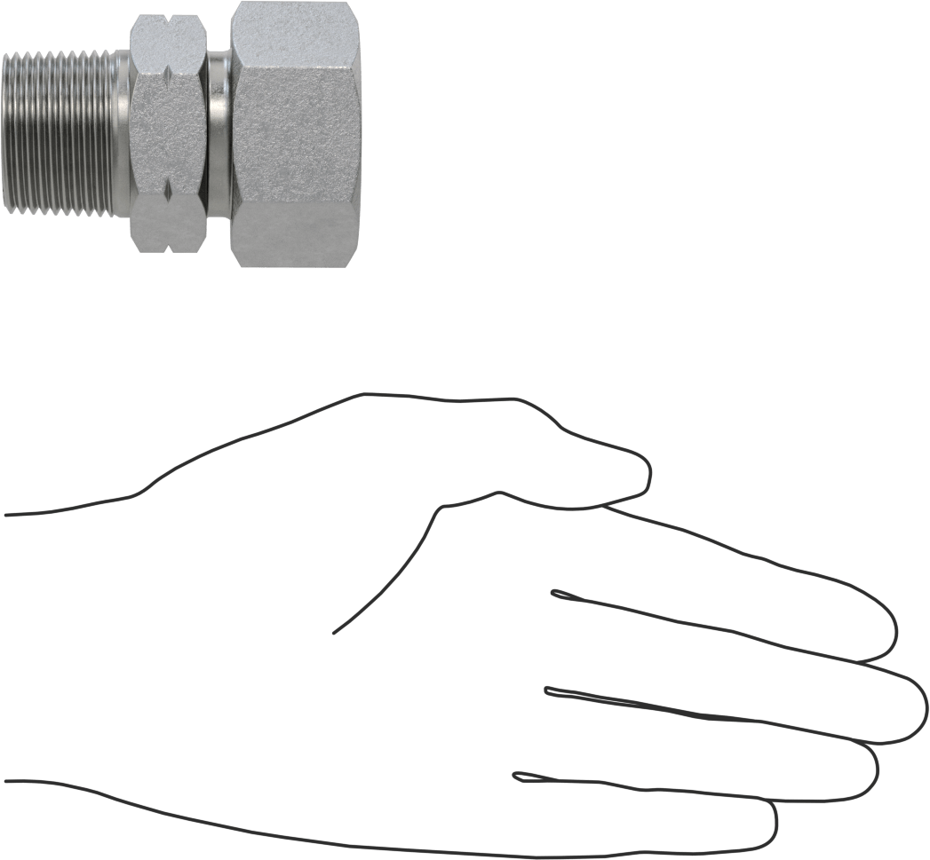 Yüksek Basınçlı Sıkıştırma Bağlantı Elemanı, Düz Adaptör, 25 mm Boru Dış Çapı x 1 NPT