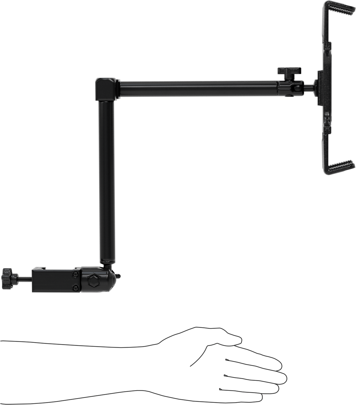Tablet Montaj Aparatı, Kelepçeli Tezgah Montajı, 7“-18,4” Köşegen Elek Boyutu için