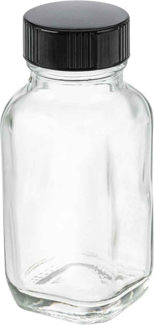 Kare Cam Kavanoz, Kaplamalı Kağıt Conta ile, 2 FL oz/60 ml Kapasite
