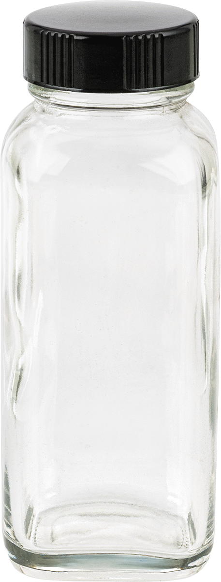 Kare Cam Kavanoz, Kaplamalı Kağıt Conta ile, 4 FL oz/120 ml Kapasite