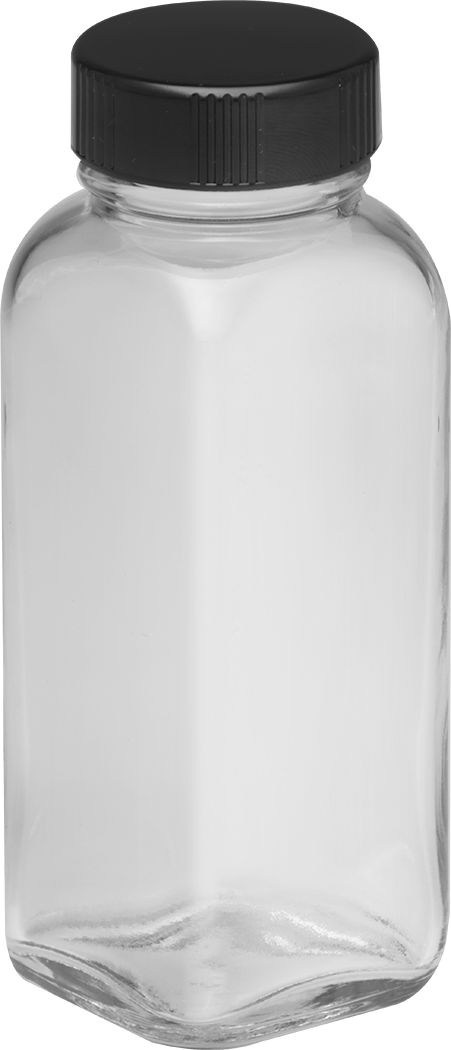 Kare Cam Kavanoz, PTFE Plastik Conta ile, 4 FL oz/120 ml Kapasite
