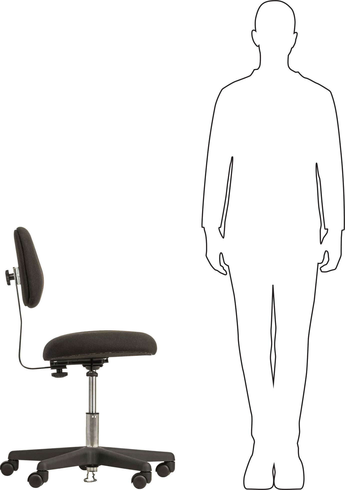 Kolçaksız Static-Control Masa Sandalyesi