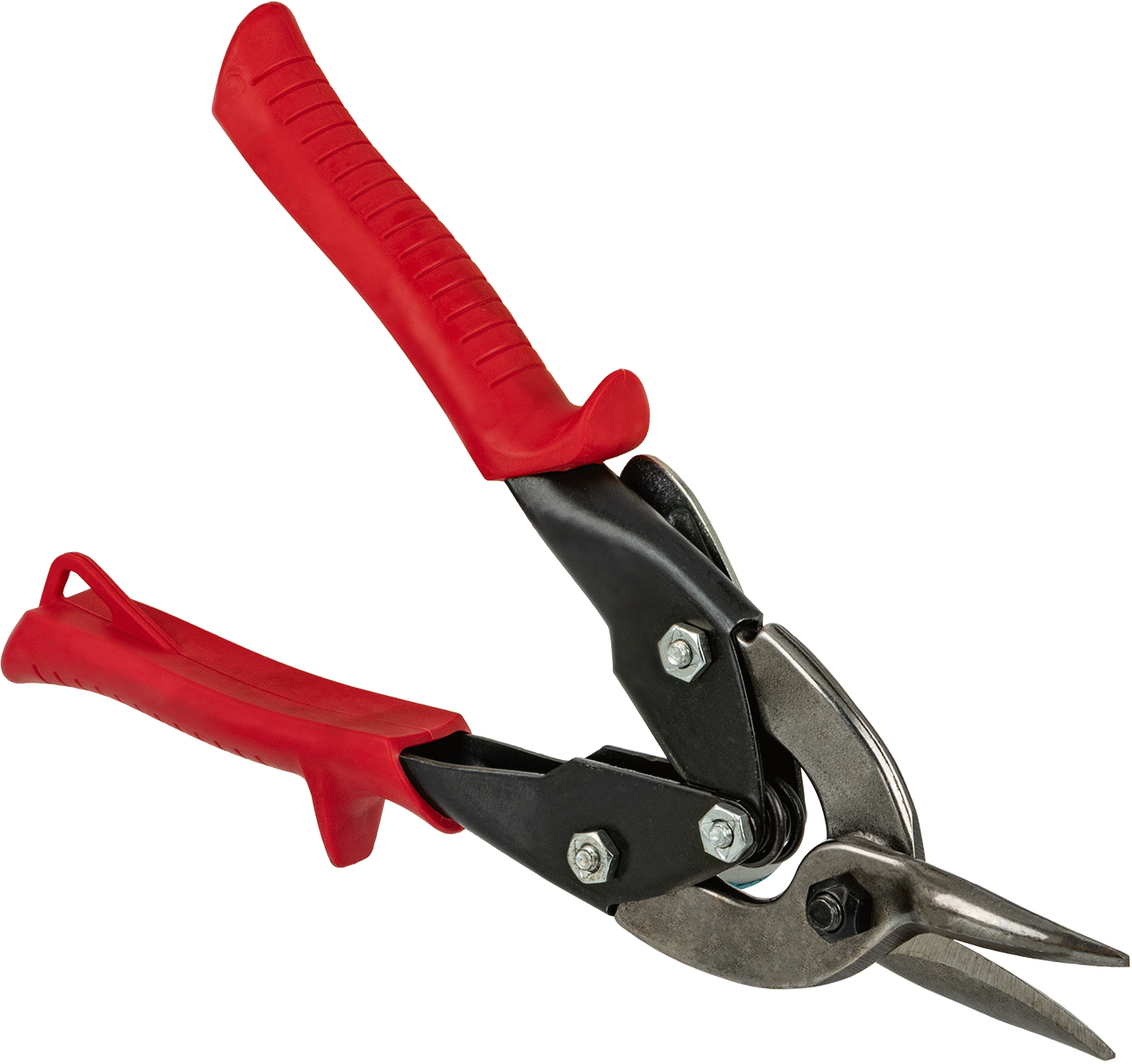 Yüksek Kuvvetli Sac Kesme Makası, Kırmızı Tutamak ile, 10" Toplam Uzunluk, 1-1/4" Kesim Uzunluğu