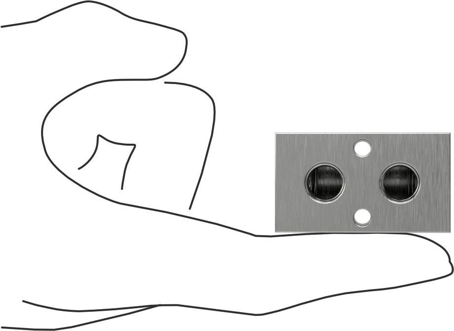 Dik Açılı Akış Dikdörtgen Manifold, Temizlenmiş ve Torbalı, 2 Çıkış, 1/4 NPT x 1/8 NPT