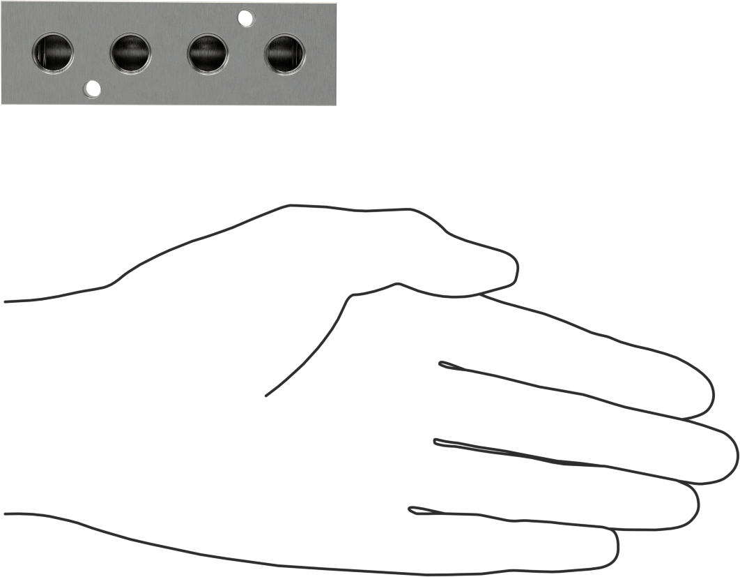 Dik Açılı Akış Dikdörtgen Manifold, Temizlenmiş ve Torbalı, 4 Çıkış, 1/4 NPT x 1/8 NPT