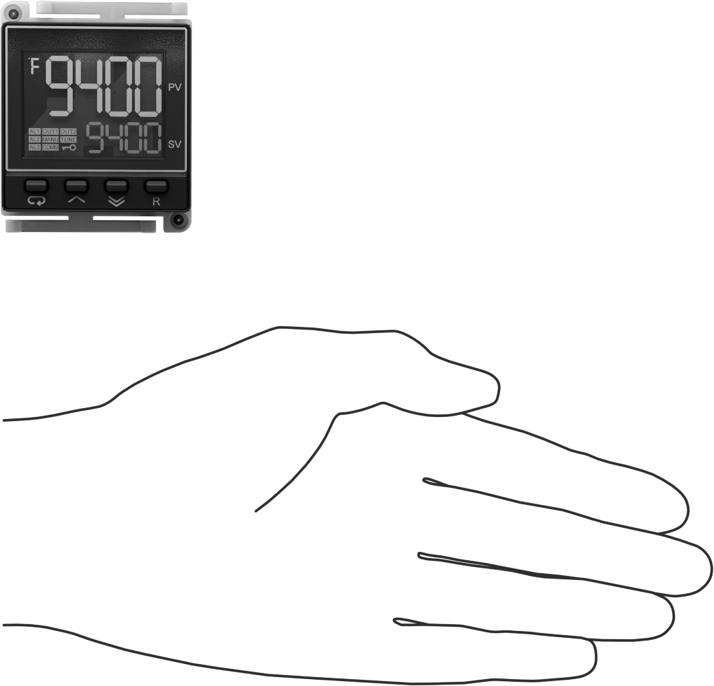 Otomatik Ayarlı Sıcaklık Kontrol Cihazı, Katı Hal Rölesi Isı Çıkışı ile, 1/16 DIN, 2 Çıkış
