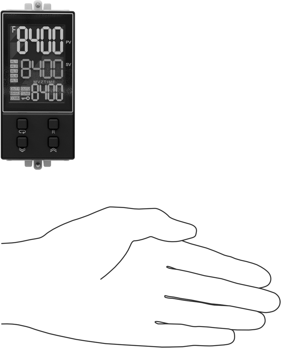 Otomatik Ayarlı Sıcaklık Kontrol Cihazı, 1 Analog Sinyal Isıtma Çıkışı ile, 1/8 DIN