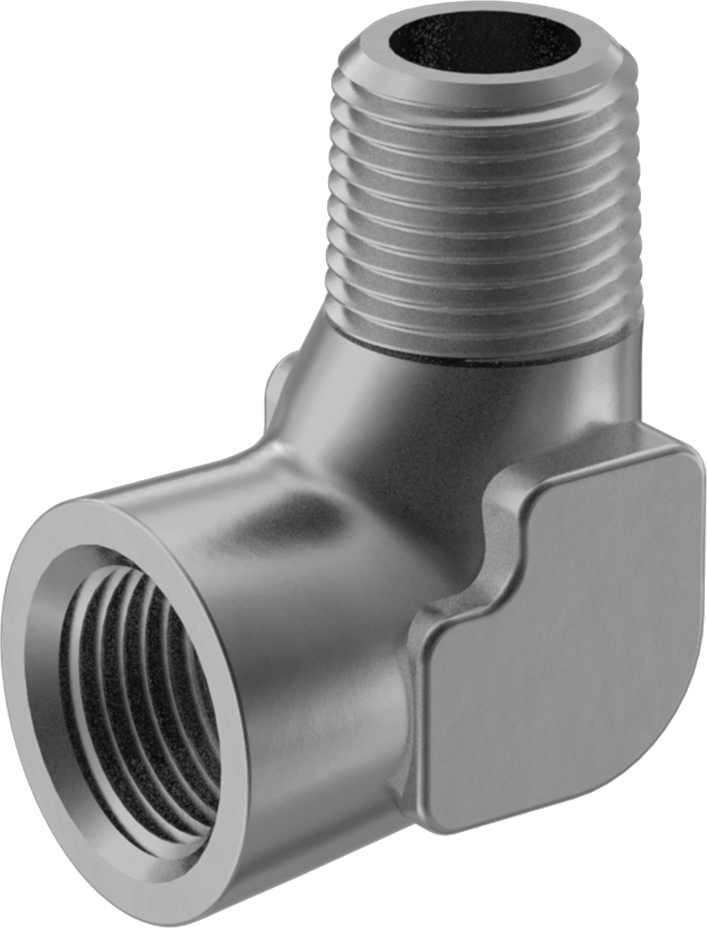 Orta Basınçlı Alüminyum Dişli Boru Bağlantı Elemanı, 90 Derece Dirsek Adaptörü, 3/8 NPT Dişi x 3/8 NPT Erkek