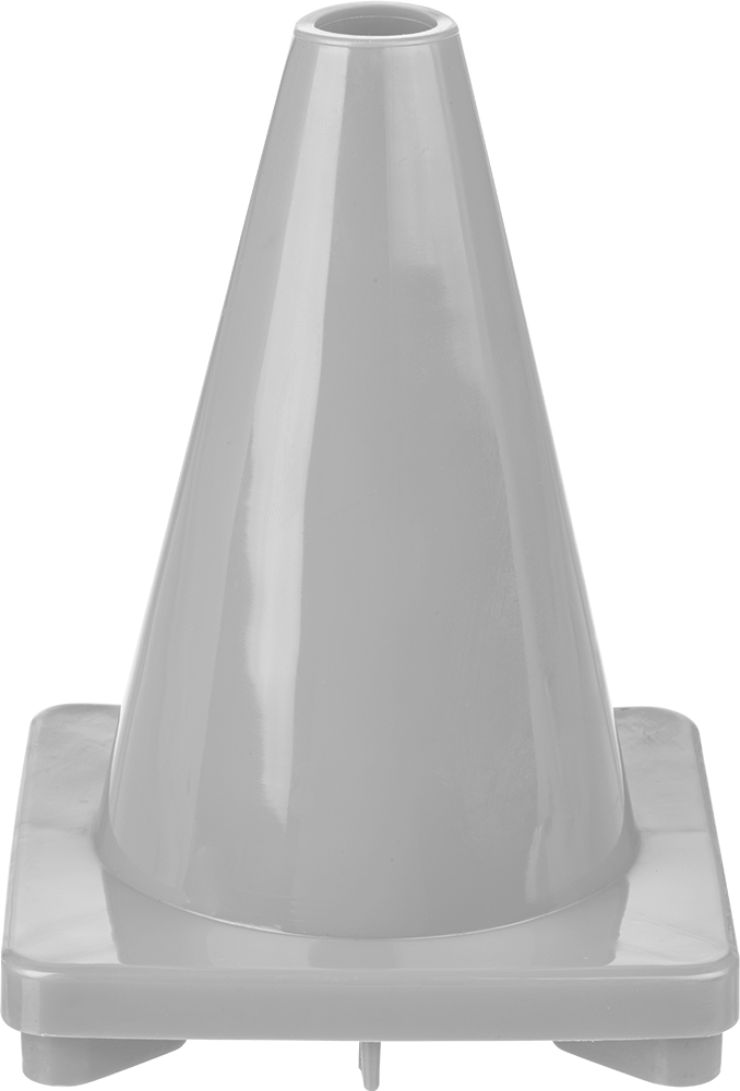 İşaretleme Konisi, PVC, 4-1/4“ Uzunluk x 4-1/4” Genişlikte Taban, 5" Yükseklik