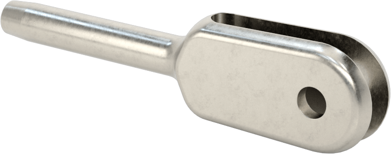 Çatal Uçlu Silindirik Sıkma Tel Halat Uç Bağlantısı, 1/8" Halat Çapı için - Kaldırma Amaçlı Değil