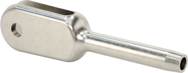Çatal Uçlu Silindirik Sıkma Tel Halat Uç Bağlantısı, 1/8" Halat Çapı için - Kaldırma Amaçlı Değil