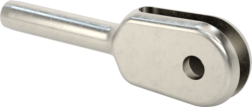 Çatal Uçlu Silindirik Sıkma Tel Halat Uç Bağlantısı, 1/4" Halat Çapı için - Kaldırma amaçlı değildir
