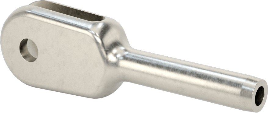 Çatal Uçlu Silindirik Sıkma Tel Halat Uç Bağlantısı, 1/4" Halat Çapı için - Kaldırma amaçlı değildir